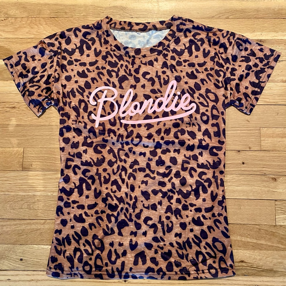 Blondie Cheetah Tee, Size S, New, (L, M is Sold Out) Cotton-Poly Stretch Blend - Picture 8 of 16